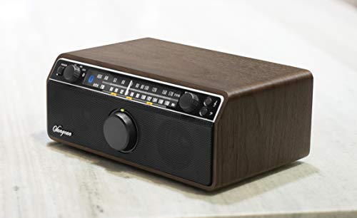 Sangean WR-12BT AM/FM/Bluetooth/AUX-In Stereo Analog Wooden Cabinet Radio (Dark Walnut)