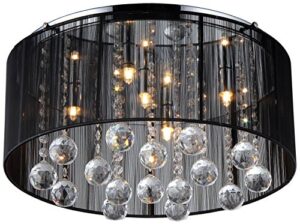 warehouse of tiffany jasmine crystal chandelier,black, 9"