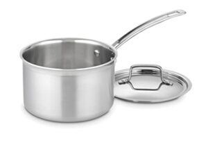 cuisinart mcp193-18n multiclad pro triple ply stainless 3-quart skillet, saucepan w/cover