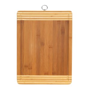 kitchen details bamboo cutting board | extra large | dual sided surface | ultra thick | cut resistant | drip edge