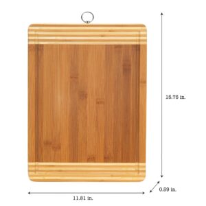 Kitchen Details Bamboo Cutting Board | Extra Large | Dual Sided Surface | Ultra Thick | Cut Resistant | Drip Edge