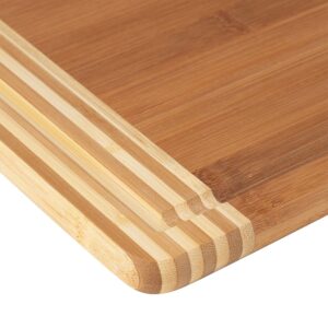 Kitchen Details Bamboo Cutting Board | Extra Large | Dual Sided Surface | Ultra Thick | Cut Resistant | Drip Edge