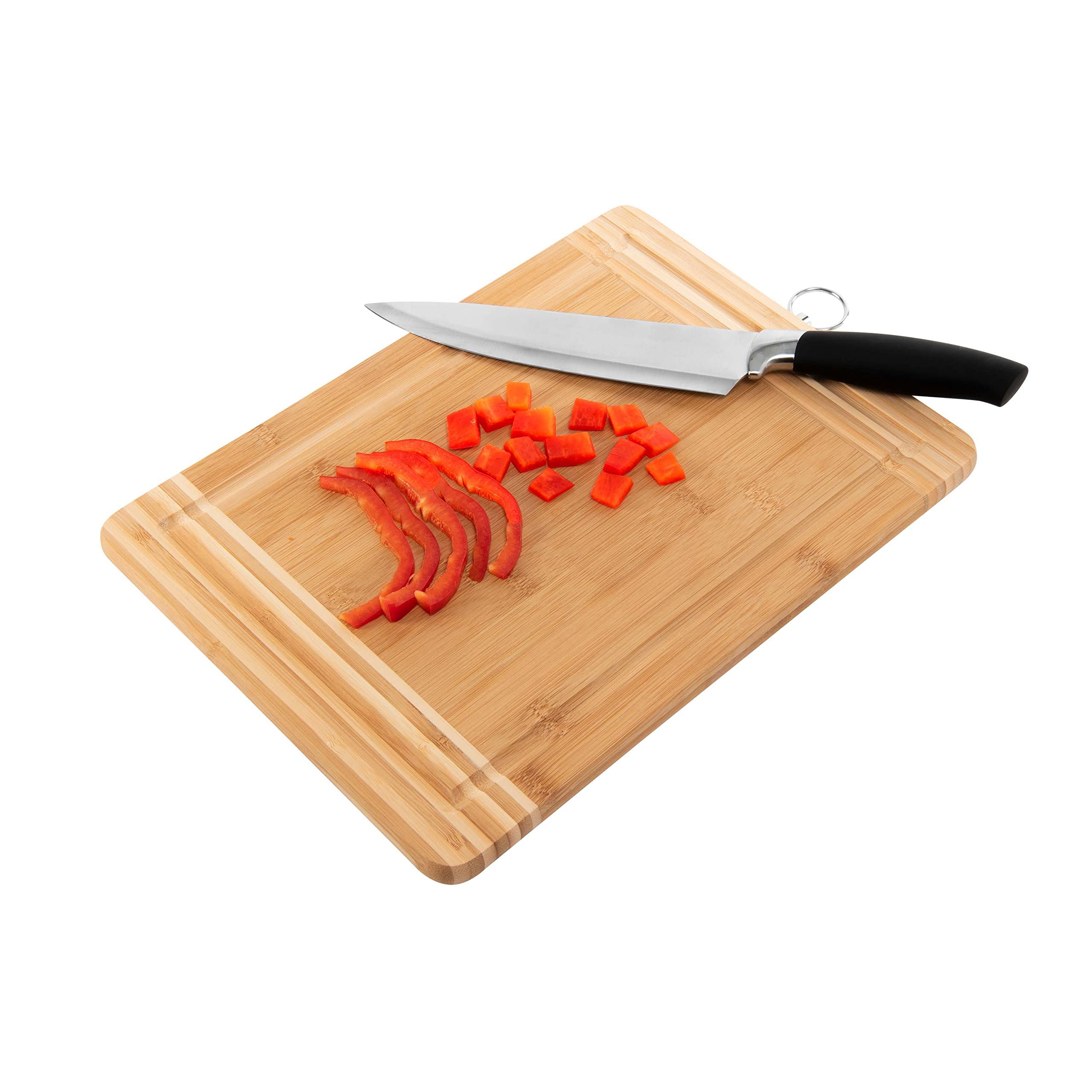 Kitchen Details Bamboo Cutting Board | Extra Large | Dual Sided Surface | Ultra Thick | Cut Resistant | Drip Edge