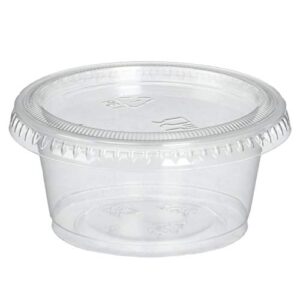 reditainer plastic disposable portion souffle cup with lids, 100 count (pack of 1), white, 0.01 gallons