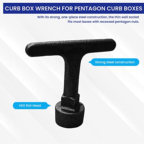Jones Stephens Curb Box Wrench for Pentagon Curb Boxes, Grey
