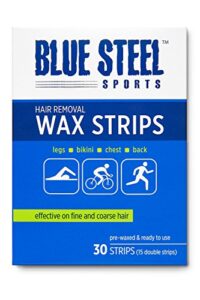 blue steel sports hair removal wax strips