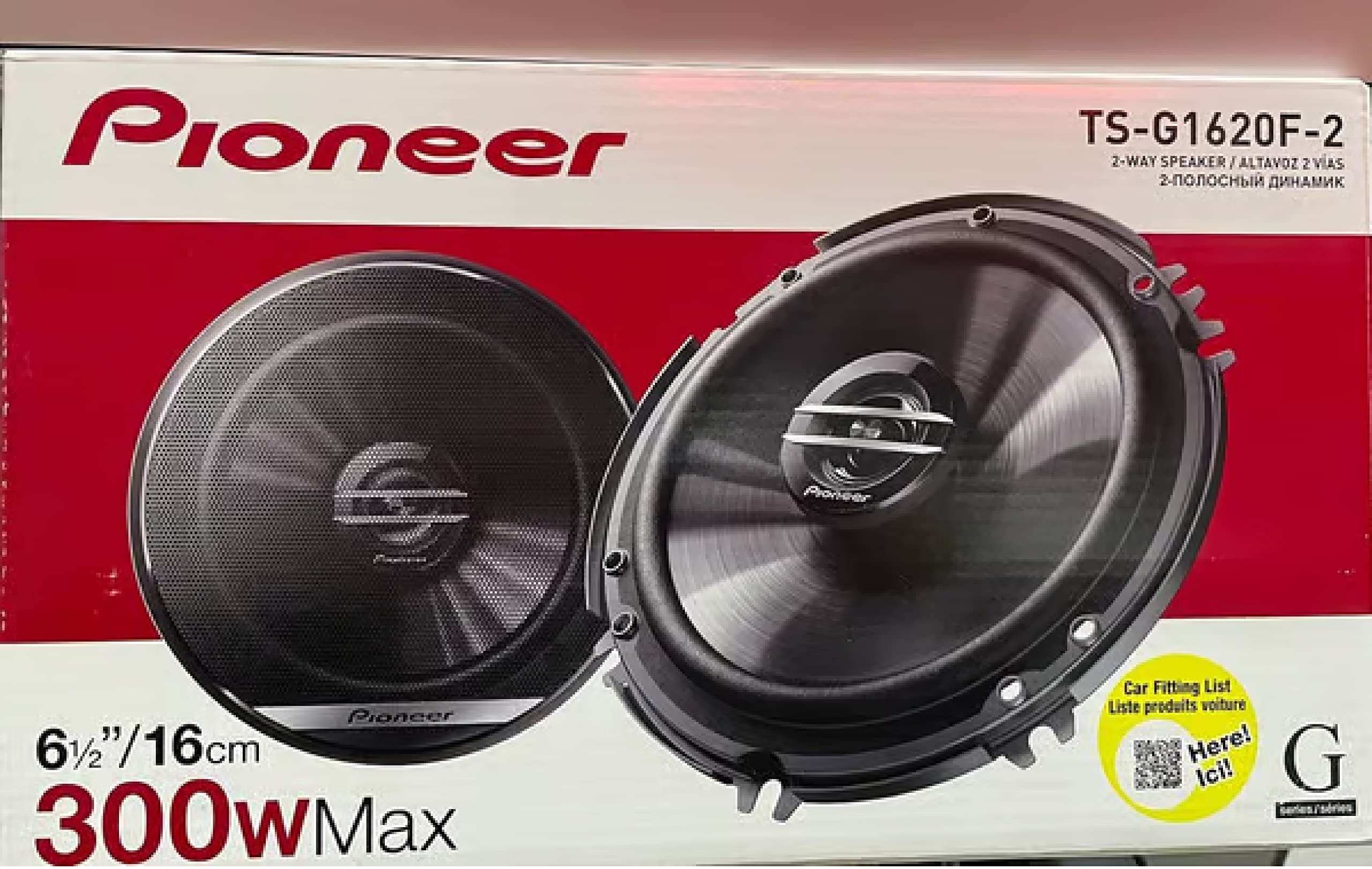 Pioneer TS-G1620F 600 Watts Max Power 6-1/2" 2-Way G-Series Coaxial Full Range Car Audio Stereo Speakers