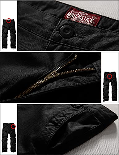 Match Men's Wild Cargo Pants(Black,36)