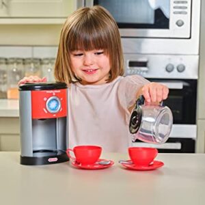 Casdon Little Cook Morphy Richards Coffee Maker Fillable Toy Coffee Maker For Children Aged 3+ Includes Water Level Indicator & Dripping Water! Red/Grey/Black