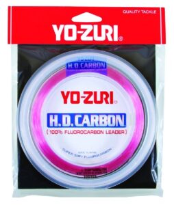 yo-zuri h.d. fluorocarbon wrist spool 100-yard leader line, pink, 60-pound