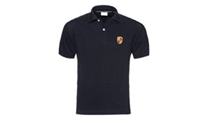 genuine porsche crest polo shirt - black - u.s. size large