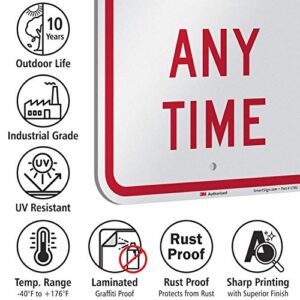 "No Parking Any Time" Sign By SmartSign | 12" x 18" 3M Engineer Grade Reflective Aluminum