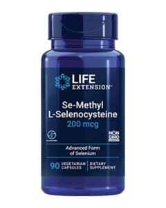life extension se-methyl l-selenocysteine - 200mcg - advanced form of the antioxidant selenium – selenium supplement pill for immune health - non-gmo, gluten-free, vegetarian – 90 capsules