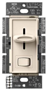 lutron skylark led+ dimmer switch for dimmable led, halogen and incandescent bulbs | 150w/single-pole or 3-way | scl-153p-la | light almond
