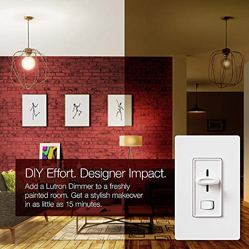 Lutron Skylark LED+ Dimmer Switch for Dimmable LED, Halogen and Incandescent Bulbs | 150W/Single-Pole or 3-Way | SCL-153P-LA | Light Almond