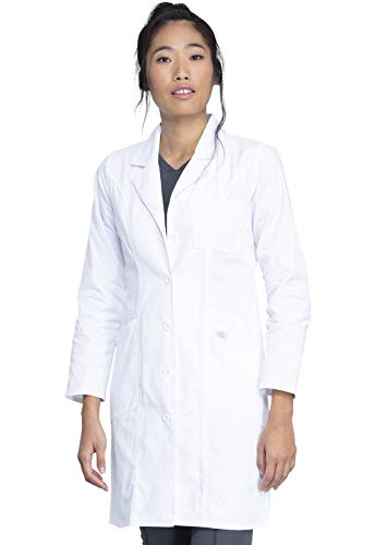 Dickies Contemporary Fit Women's 37" Twill Fitted Lab Coat 82401, S, White