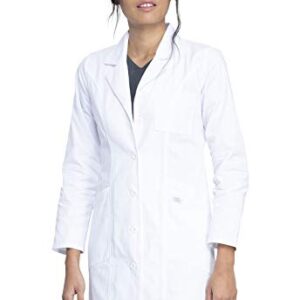 Dickies Contemporary Fit Women's 37" Twill Fitted Lab Coat 82401, S, White