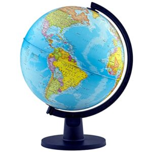 waypoint geographic scout, decorative classroom globe with stand, world globe with more than 4000 places, 12” interactive globe with political mapping, blue