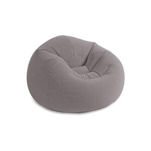 intex 68579ep beanless bag inflatable lounge chair: corduroy textured flocking – durable vinyl – folds compactly – 220lb weight capacity – 45" x 45" x 28",grey