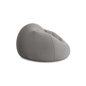 INTEX 68579EP Beanless Bag Inflatable Lounge Chair: Corduroy Textured Flocking – Durable Vinyl – Folds Compactly – 220lb Weight Capacity – 45" x 45" x 28",Grey