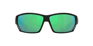 costa del mar men's tuna alley polarized rectangular sunglasses, matte black/copper green mirrored polarized-580g, 62 mm