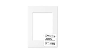 pa framing double thick gallery photo mat board, pre-cut framing mat - white core, white