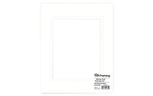pa framing double photo mat board, pre-cut framing mat - white core, soft white, 8"x10" (frame), 5"x7" (photo)