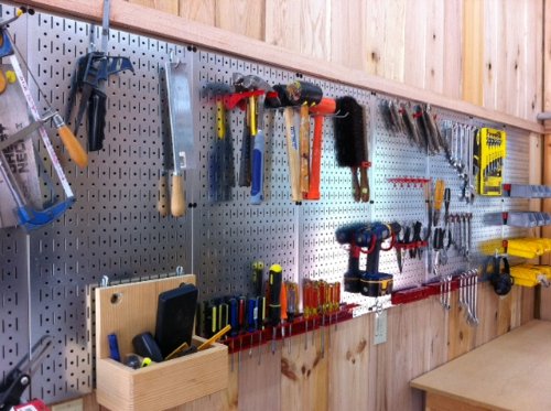 Wall Control Pegboard 32in x 16in Galvanized Metal Pegboard Tool Board Panel