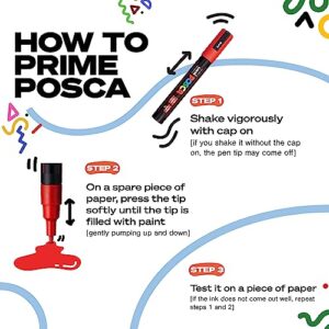 Posca Marker Brush in White, Posca Pens for Art Supplies, School Supplies, Rock Art, Fabric Paint, Fabric Markers, Paint Pen, Art Markers, Posca Paint Markers