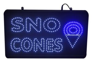 paragon sno-cone led lighted sign, black