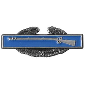 u.s. army combat infantry badge 1 1/4" lapel pin, platinum blue, 1 1/4 inch