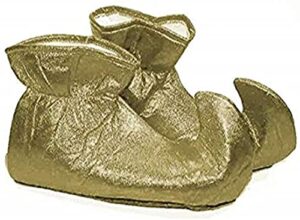 forum novelties women's deluxe costume cloth elf shoes, gold, one size