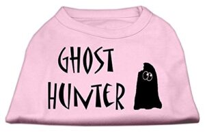 mirage pet products ghost hunter screen print shirt light pink with black lettering lg (14)