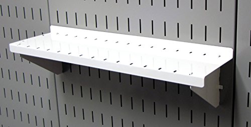 Wall Control Pegboard Shelf 4in Deep Pegboard Shelf Assembly for Wall Control Pegboard and Slotted Tool Board – White