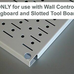 Wall Control Pegboard Shelf 4in Deep Pegboard Shelf Assembly for Wall Control Pegboard and Slotted Tool Board – White