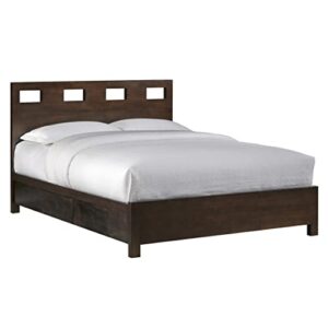 modus furniture solid wood 2-side storage bed, california king, riva - chocolate brown