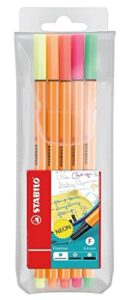 stabilo point 88 fineliner pens pack of 5 neon