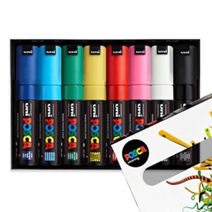 posca pc-8k art marker pens "pack of 8" assorted colours