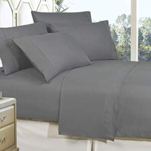 1500 Thread Count Egyptian Quality 4 pc Sheet set, Deep Pocket Up to 16" - Wrinkle Resistant - All Size and Colors , Queen Gray