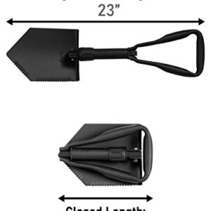 Tri-Fold Entrenching Tool (E-Tool), Genuine Military Issue, with Shovel Cover