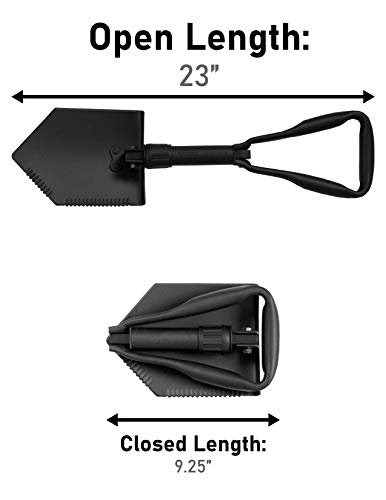 Tri-Fold Entrenching Tool (E-Tool), Genuine Military Issue, with Shovel Cover