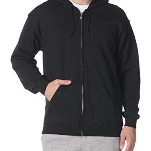 Gildan Heavy Blend Unisex Adult Full Zip Hooded Sweatshirt Top (XL) (Black)