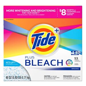 tide laundry detergent with bleach powder, orange, original, 95 ounce (packaging may vary)