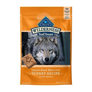 blue buffalo wilderness trail treats high protein grain free crunchy dog treats biscuits, turkey recipe 10-oz bag