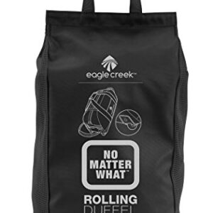 Eagle Creek No Matter What Rolling Duffel Bag XL - Featuring Durable Water-Resistant Fabric, Bar-Tacked Reinforcement, and Heavy Duty Treaded Wheels, Black - X-Large