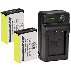 bm premium 2-pack of np-85 batteries and charger kit for fujifilm finepix s1 sl240 sl260 sl280 sl300 sl305 sl1000 digital camera
