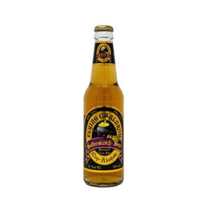 flying cauldron butterscotch beer (12 fl oz (pack of 4)), vanilla cream soda brew, all- natural, non-alcoholic and caffeine free.