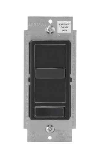 Leviton SureSlide Dimmer Switch for Dimmable LED, Halogen and Incandescent Bulbs, 6674-P0E, Black