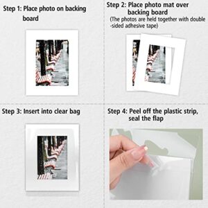 Golden State Art Pack of 50 8x10 White Picture Mats Mattes with White Core Bevel Cut for 5x7 Photo + Backing + Bags