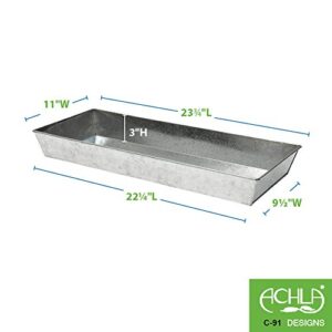 Achla Designs Antique Galvanized Steel Rectangular Plant Tray- 29 in